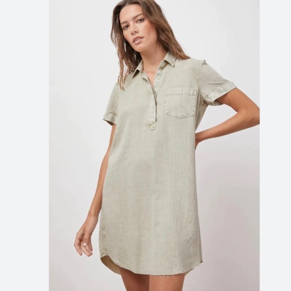 Rails Valerie Pistachio Acid Wash Shirt Dress